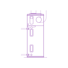 Fixtures Hot Water Heater Rheem Professional Prestige Hybrid Water Heater 65 Gallon Simple Line Art Svg, Free Vectors File